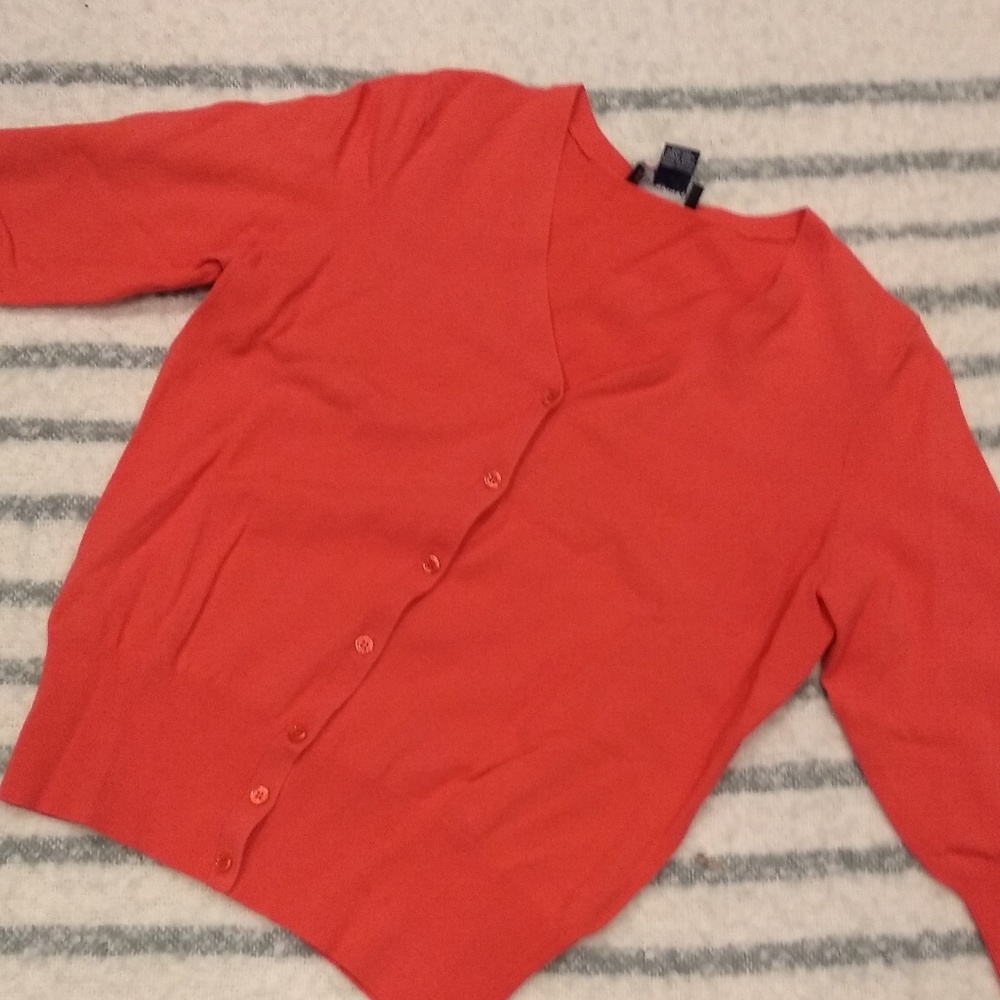 Ann Taylor Orange Cardigan